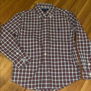 Polo by Ralph Lauren Kid’s Burgundy and White Checkered Shirt